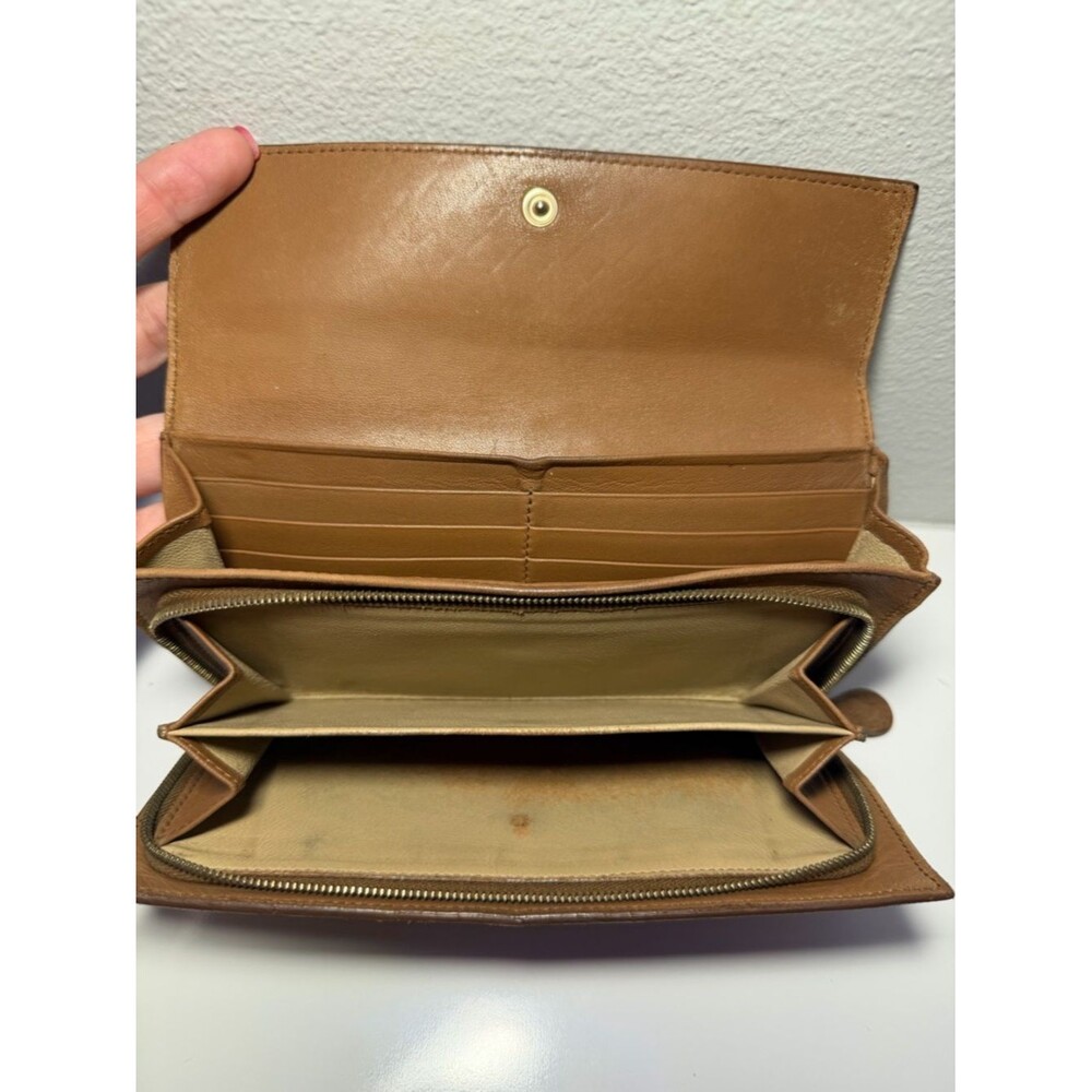 Bottega Veneta Woven Suede Fold-Over Wallet in Tan (fair) - Picture 9 of 13